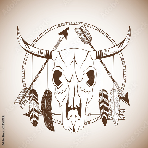 Poster Bull skull icon