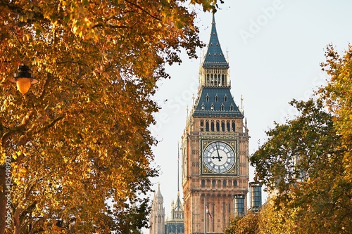 Big Ben in sunny autumn day