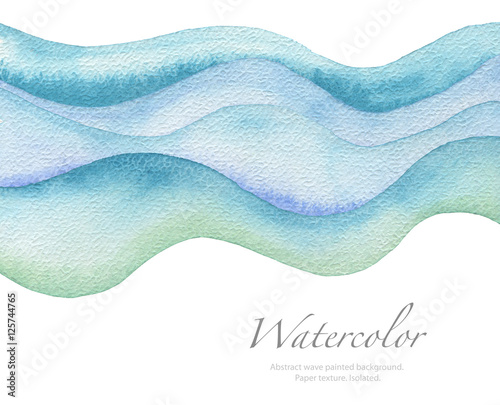 Abstract wave watercolor painted background. Paper texture. © Liliia