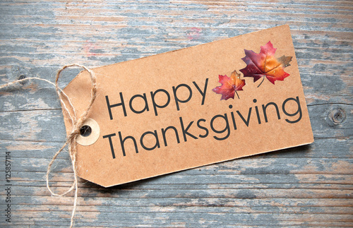 Happy thanksgiving label © Pixelbliss