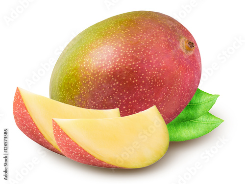 Group of mangos isolated on white background