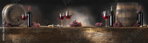 Fototapeta still life with red wine