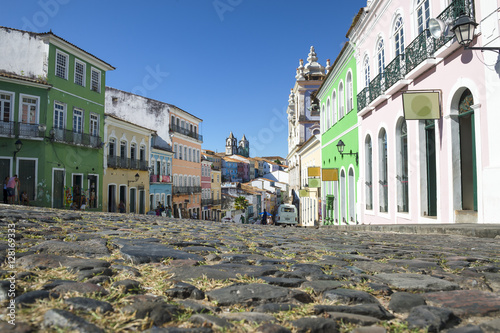 Scenic morning view of the historic city center of Pelourinho in Salvador da Bah Canvas-taulu