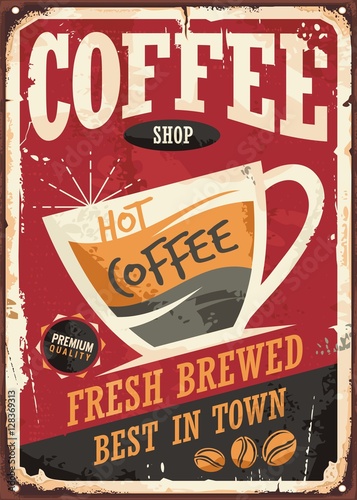 retro-zinnzeichendesign-der-kaffeestube-mit-kaffeetasse-auf-rotem-hintergrund