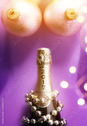 Poster Merry Christmas and 2017 happy New Year; Sexy holidays party Bac
