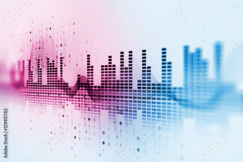 Audio waveform abstract technology background