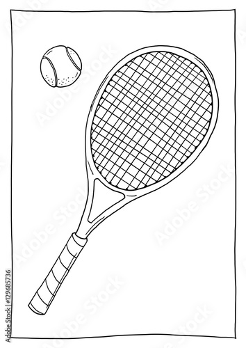 Tennisschläger Mit Ball Malvorlage | Coloring and Malvorlagan