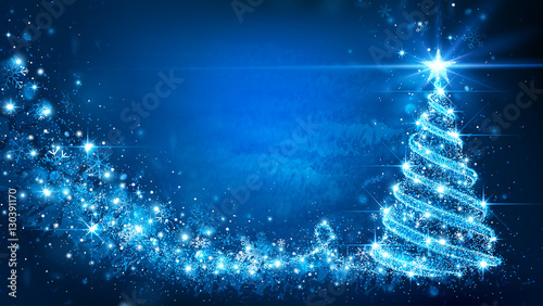 Christmas card with Magic Tree. Vector