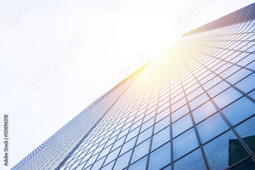 Poster Business concept for real estate and corporate construction - looking up view in
