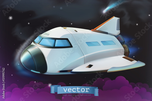 Space shuttle. Vector icon 3d