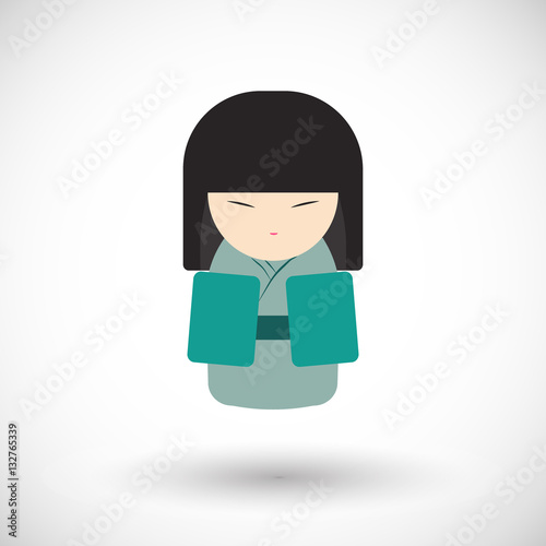 Kokeshi doll vector icon