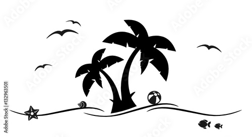 Palmen und Strand