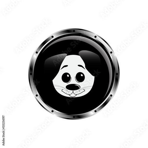 Vector image dog rocket porthole