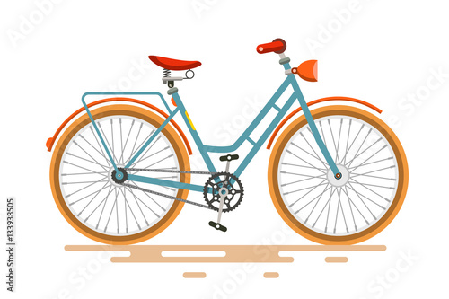 Obraz na płótnie Vintage Vector Bike. Retro Bicycle Isolated on White Background.