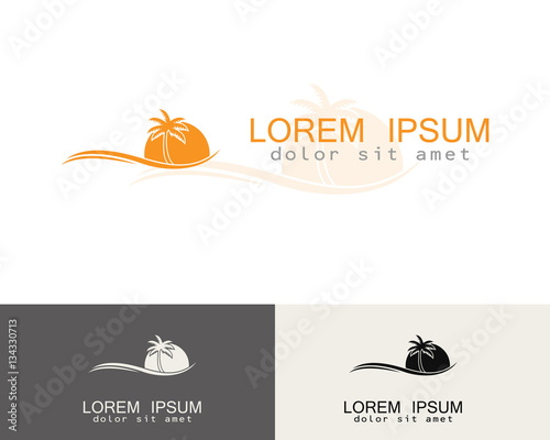 tree palm ocean logo
