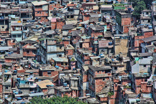 Poster Cluster of homes in Rocinha, a favela in Rio de Janeiro, Brazil.