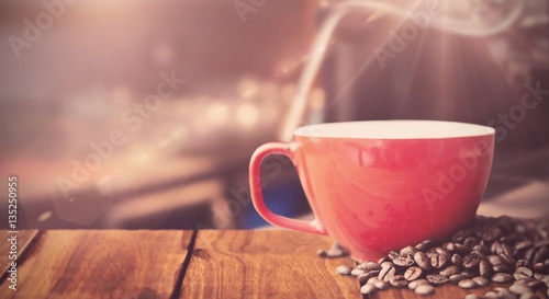 Composite image of white coffee mug