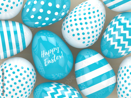 representacion-3d-de-huevos-de-pascua-con-saludos