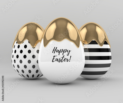 representacion-3d-de-elegantes-huevos-de-pascua-con-pintura-dorada