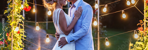 happy bride and groom