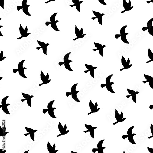 Poster Flying birds seamless pattern.