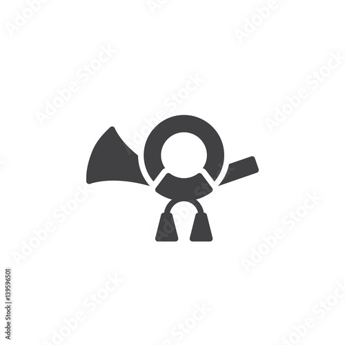 Post horn icon vector, filled flat sign, solid pictogram isolated on white. Symbol, logo illustration. Pixel perfect