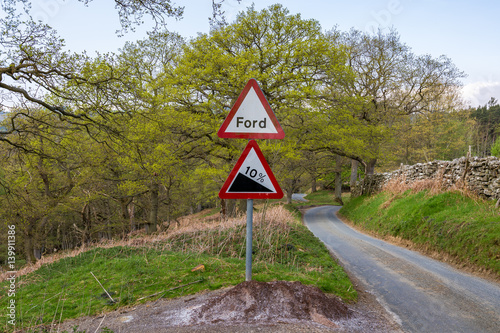 Poster Sign: "Ford", seen in the North York Moors between Hawnby and Osmotherley, North