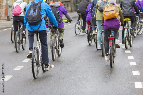 Group of cyclist during the street race