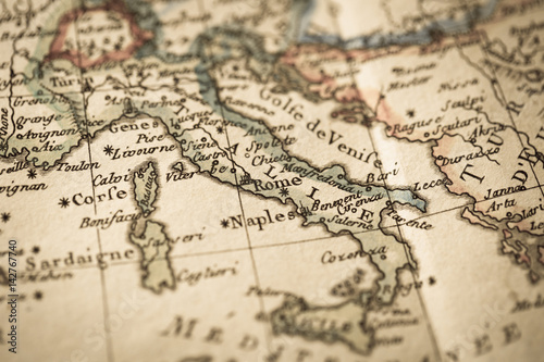 Obraz Fotograficzny アンティークの古地図　イタリア