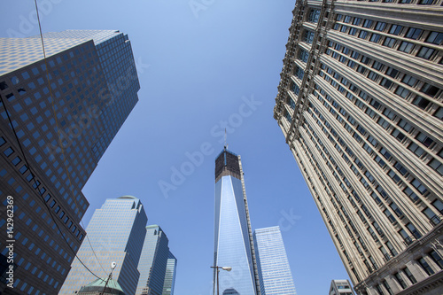Poster NEW YORK CITY - August 30: The construction of NYC's World Trade Center towers as seen on August 30, 2012