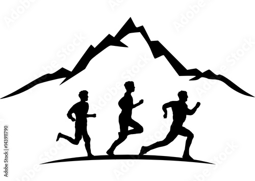 Silhouette Joggen Berge