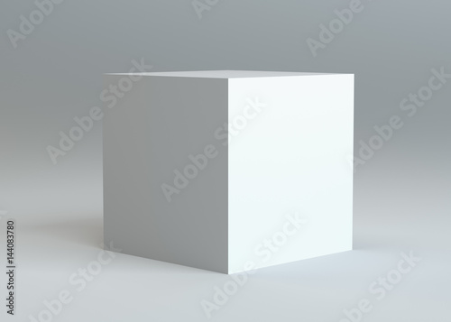 White empty box on gray background