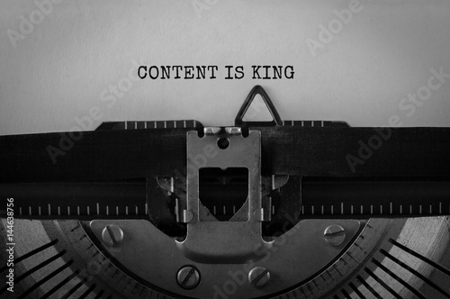 Text Content is King typed on retro typewriter © Michail Petrov