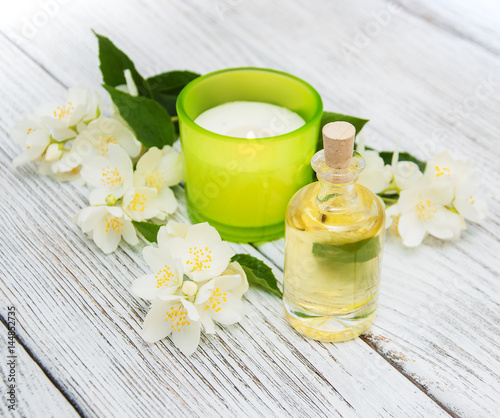 Spa concept with jasmine flowers