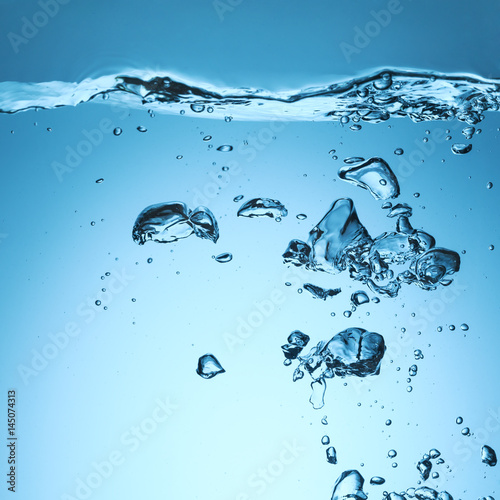 Water splash with ripple and bubble