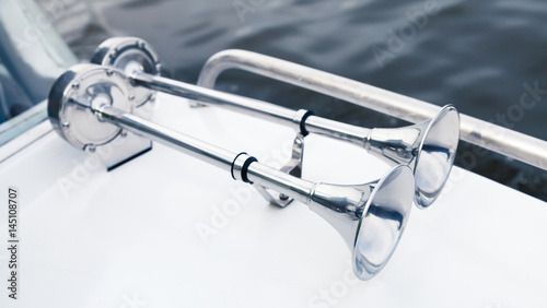 Stainless boat electric horns with chromium trumpet
