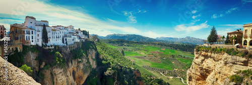 panorama of  historical village of Ronda, Spain