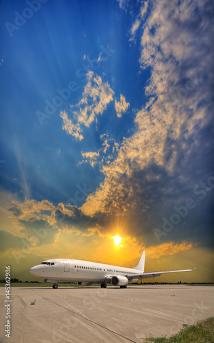 White passenger plane