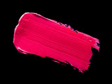Smudged lipstick pink on a black isolated background