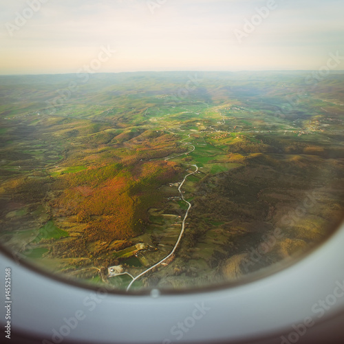 window view in the airplane