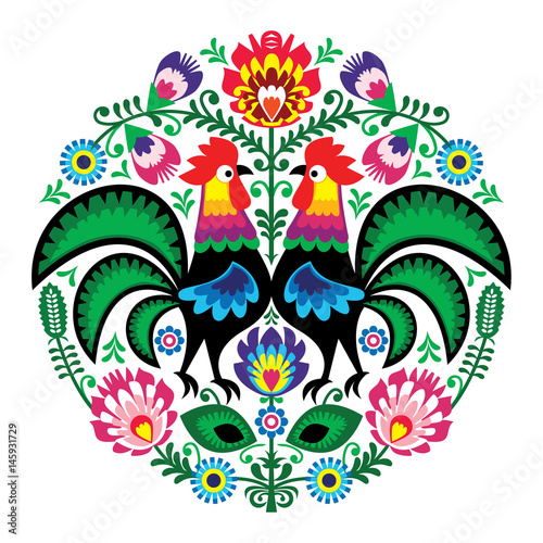 hafty-kwiatowe-polskiej-sztuki-ludowej-z-kogutami-wzor-tradycyjny-wycinanki-lowickie