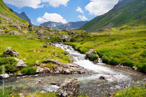 Mountain stream in the valley