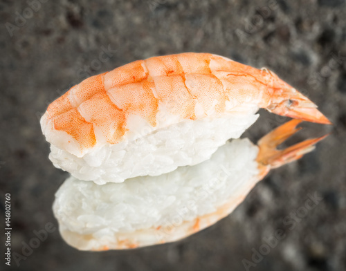 Nigiri sushi with shrimp
