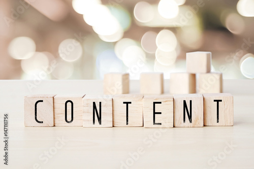Content word on wooden cubes background, digital marketing concept © mangpor2004