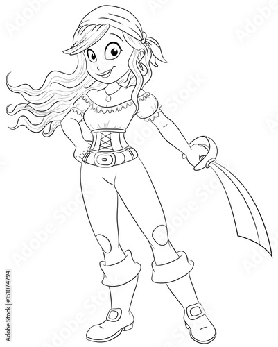 Piraten Mädchen Zum Ausmalen