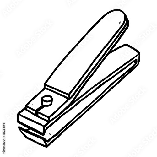 nail cutter / cartoon vector and illustration, black and white, hand ...