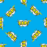 ZAP Comic sound effects in pop art style seamless pattern