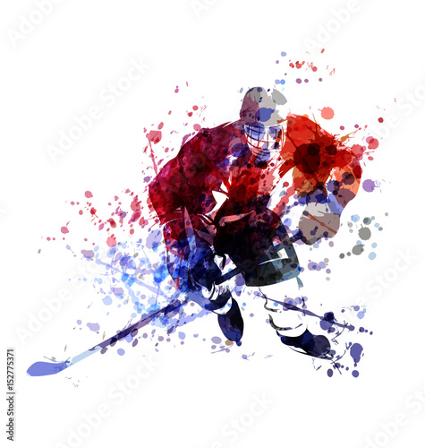 colorful illustration of hockey player