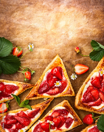 Strawberry Puff Pastry Triangles
