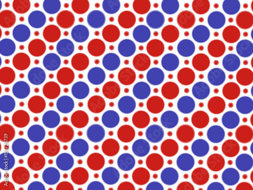 Fototapeta Red, White and Blue Dots